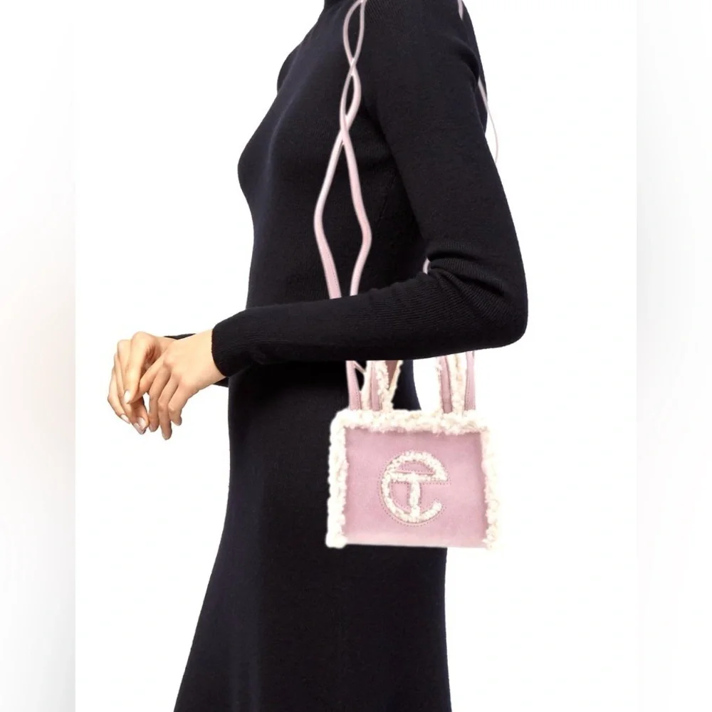 Telfar Blush Shearling Mini Bag UGG  Telfar shearling crossbody bag - Picture 9 of 9